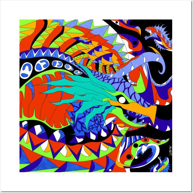 kraken monster ecopop art Wall Art by jorge_lebeau